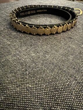 Zara black suede gold accent belt
